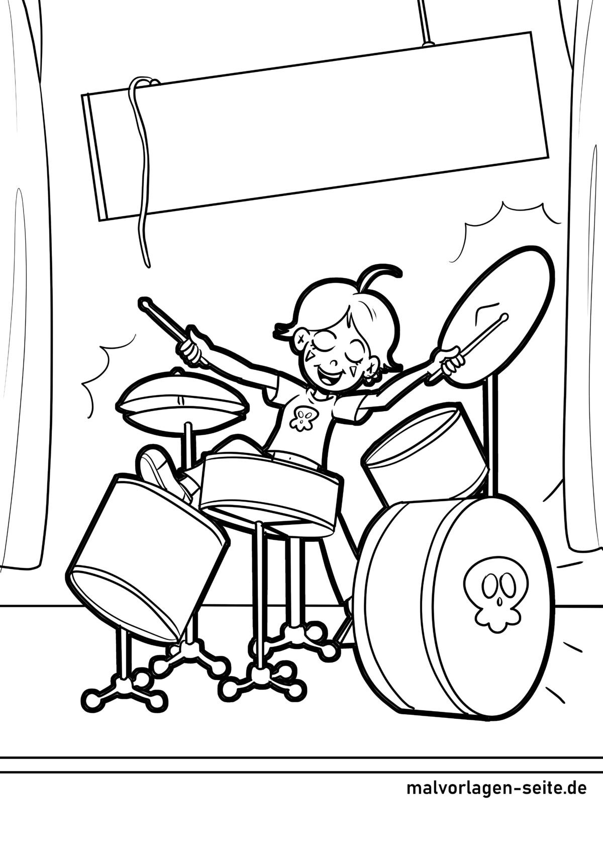 Malvorlage Schlagzeug / Percussion