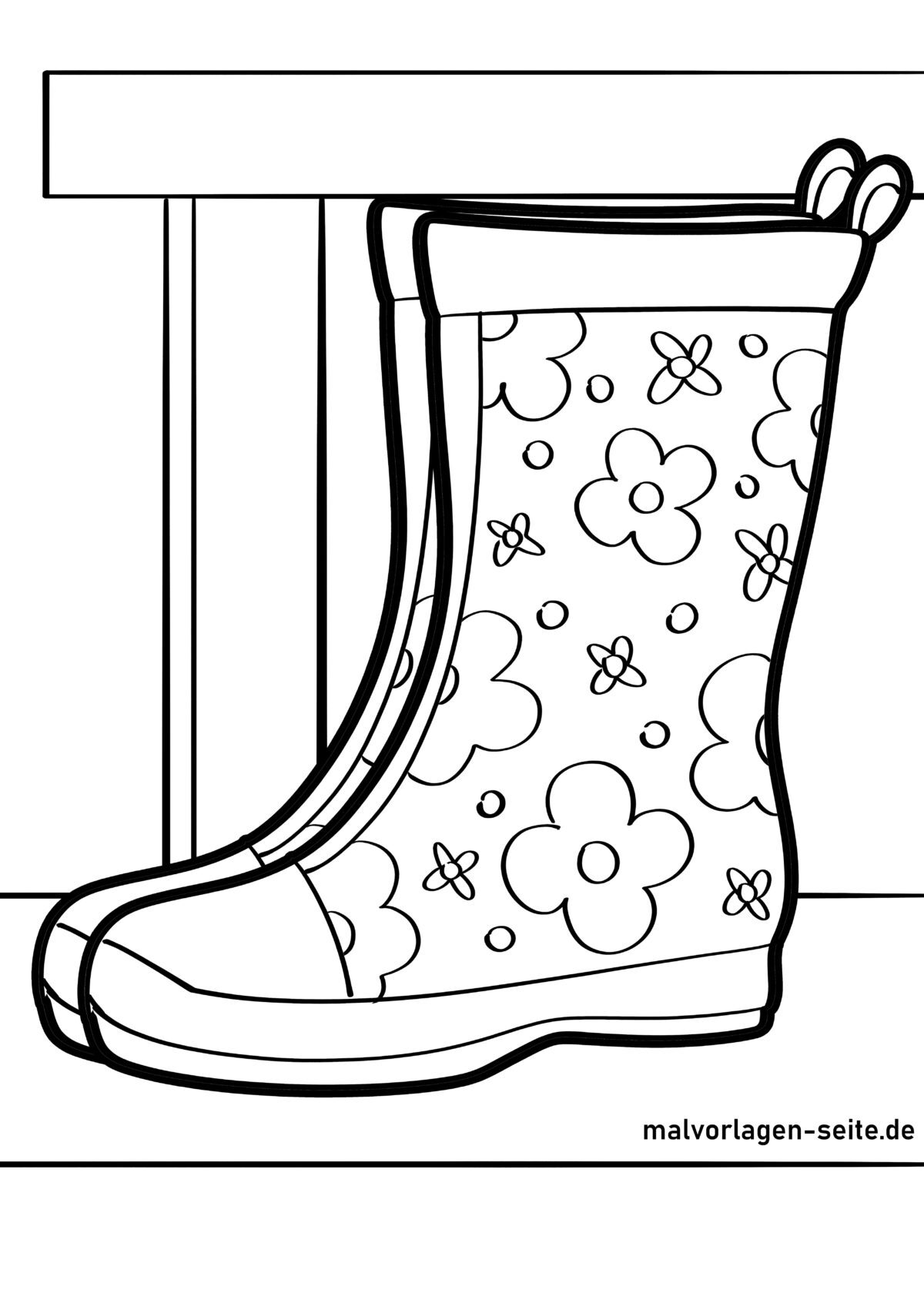Malvorlage Gummistiefel / Regenstiefel