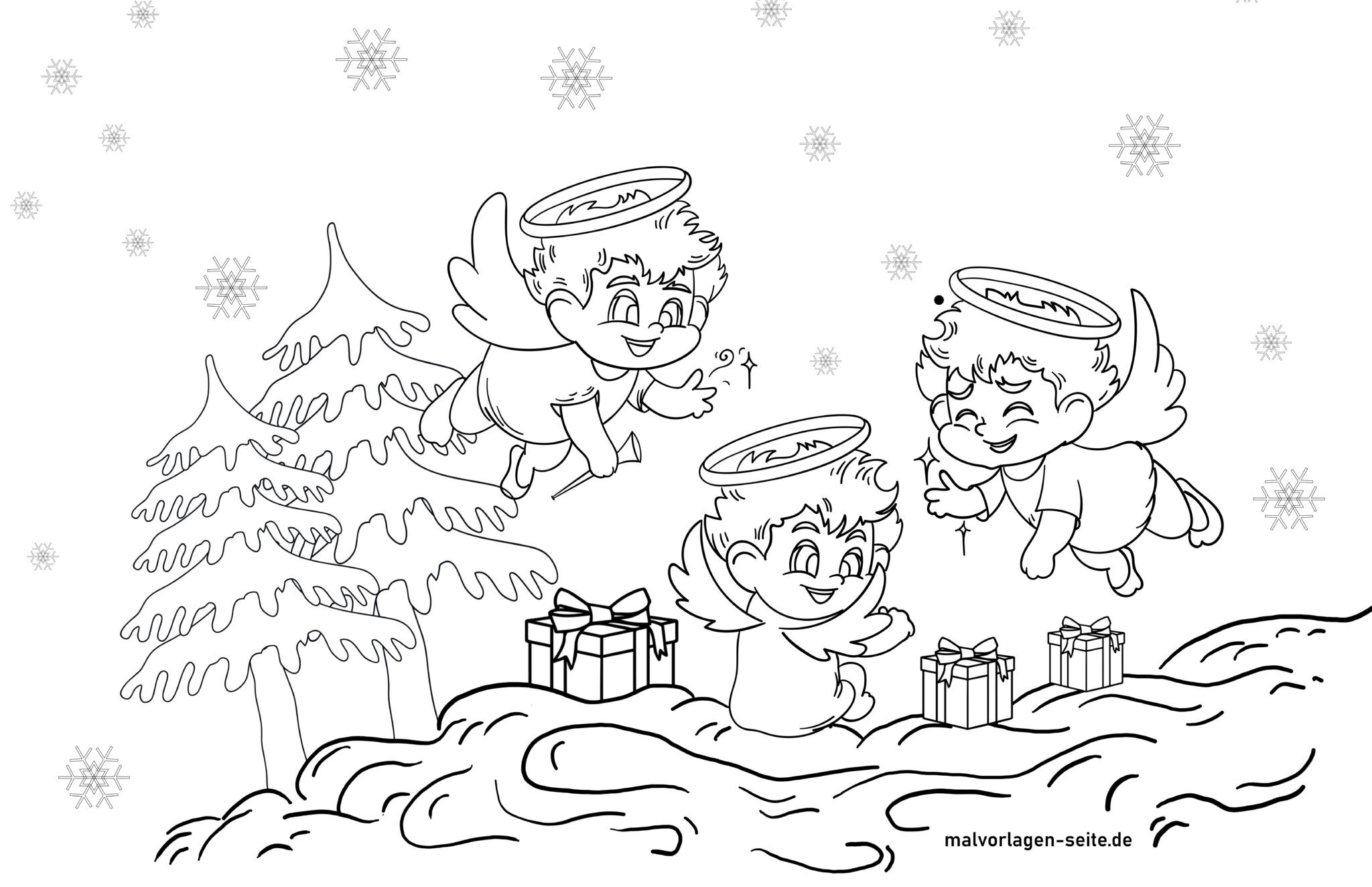  Malvorlage Weihnachten - Ausmalbild kostenlos herunterladen Motiv 