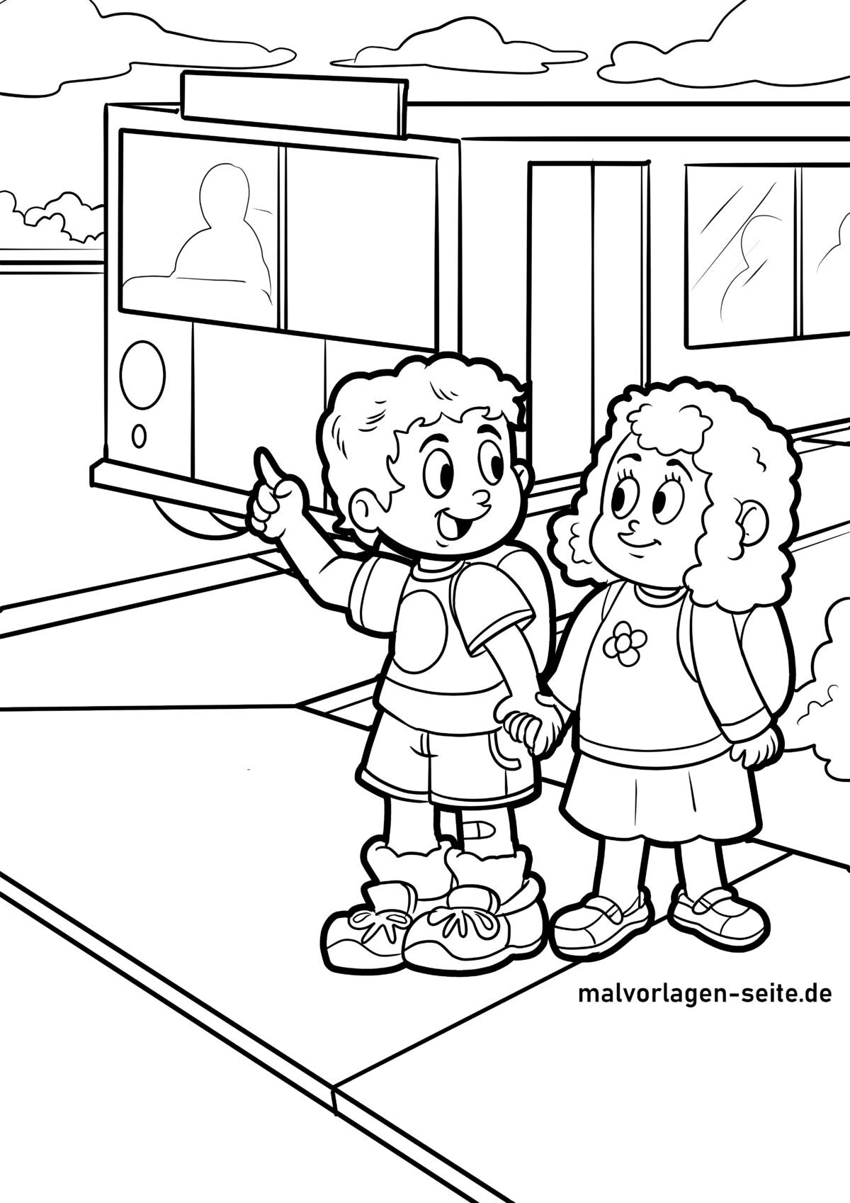  Malvorlage Bus - Jetzt kostenlos herunterladen Illustration 