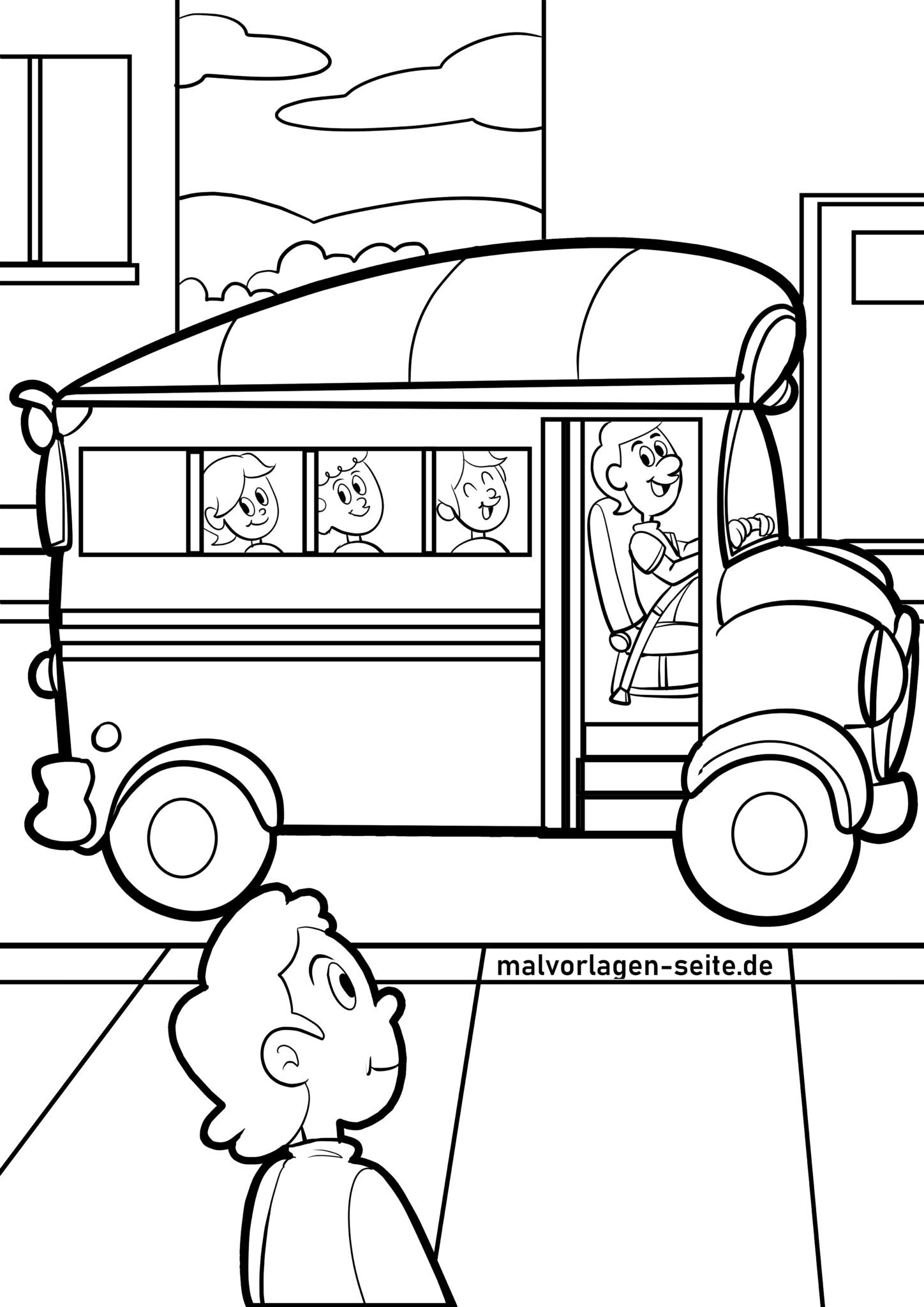  Malvorlage Bus - Jetzt kostenlos herunterladen 