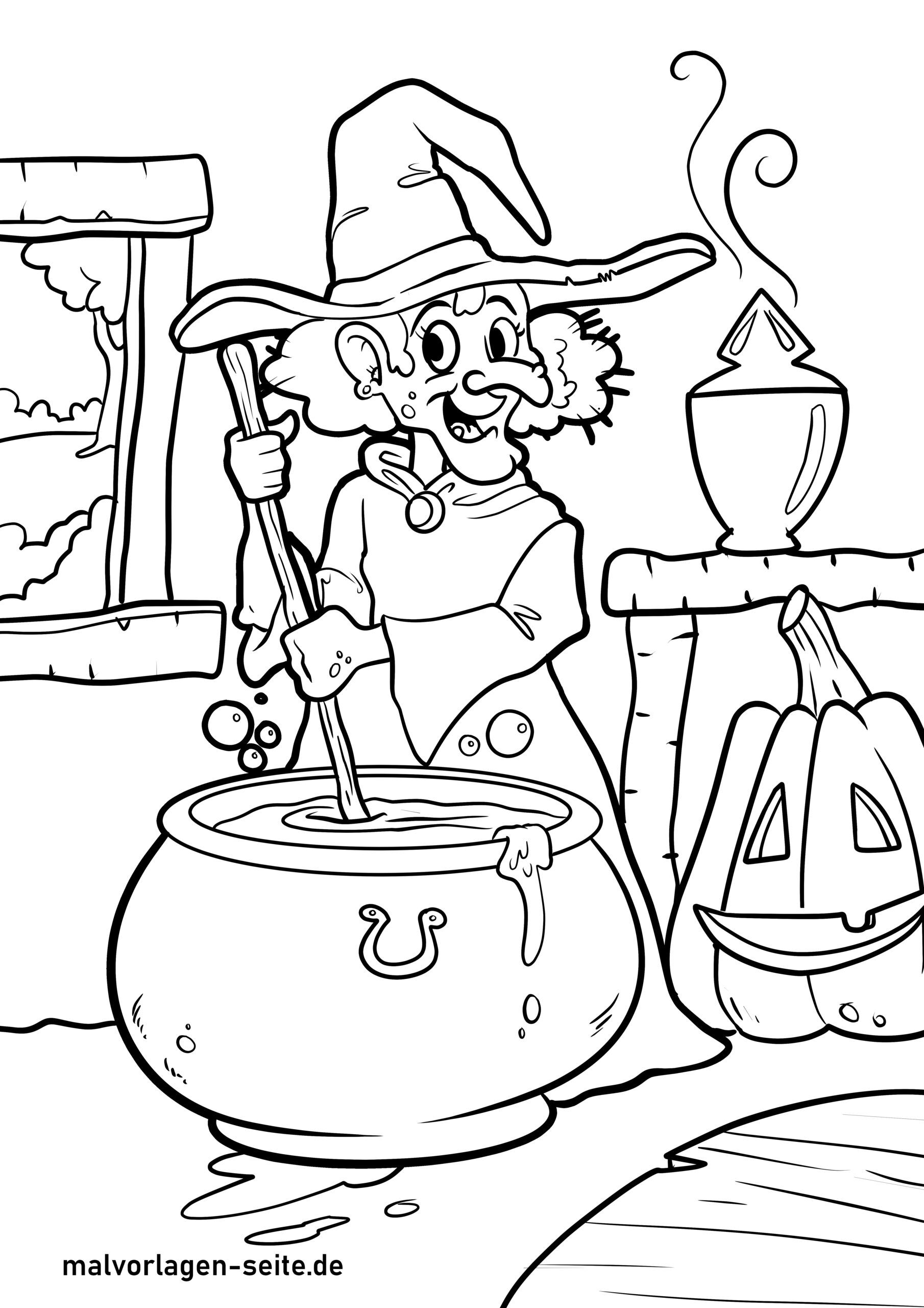 Malvorlage Hexe
