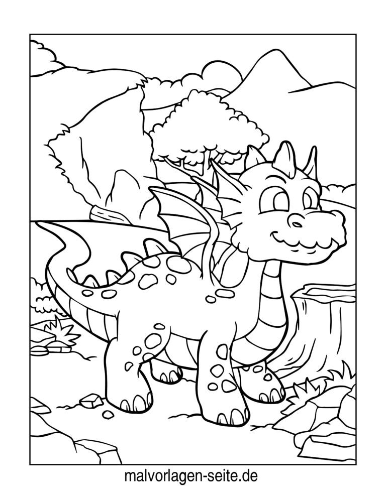  Malvorlage Drache - Jetzt kostenlos herunterladen Bildidee 