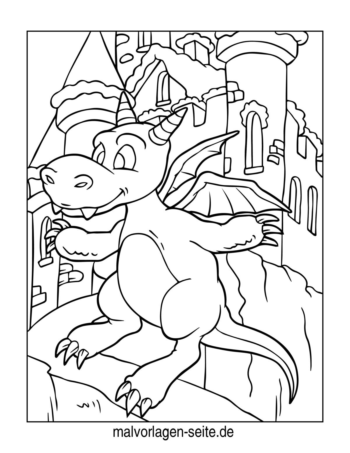  Malvorlage Drachen - Jetzt kostenlos herunterladen 