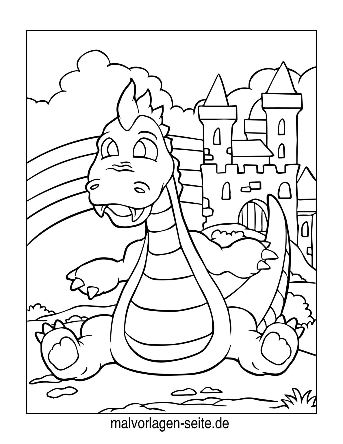  Foto zu Malvorlage Drache - Ausmalbild kostenlos herunterladen 