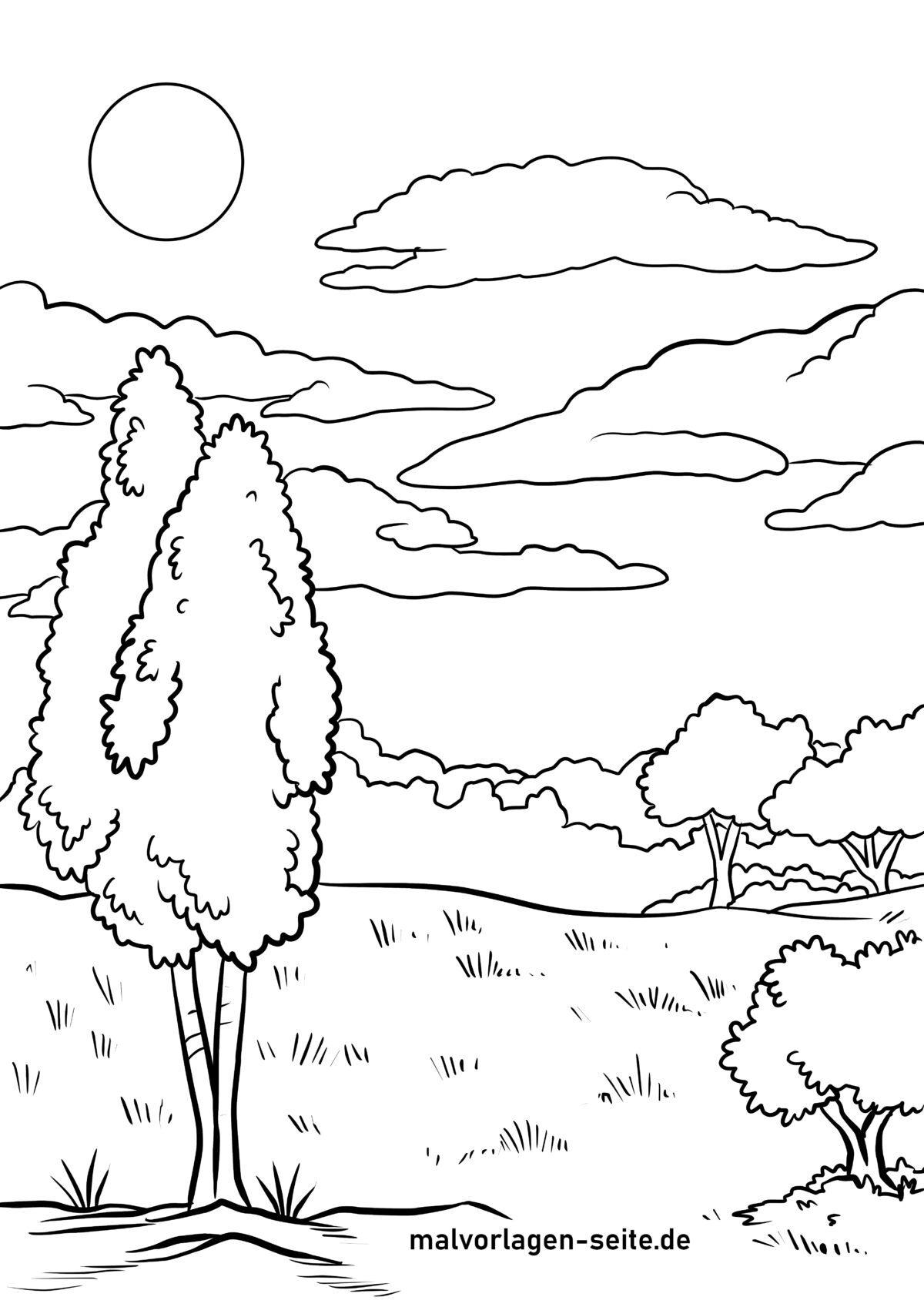 Malvorlage Landschaft
