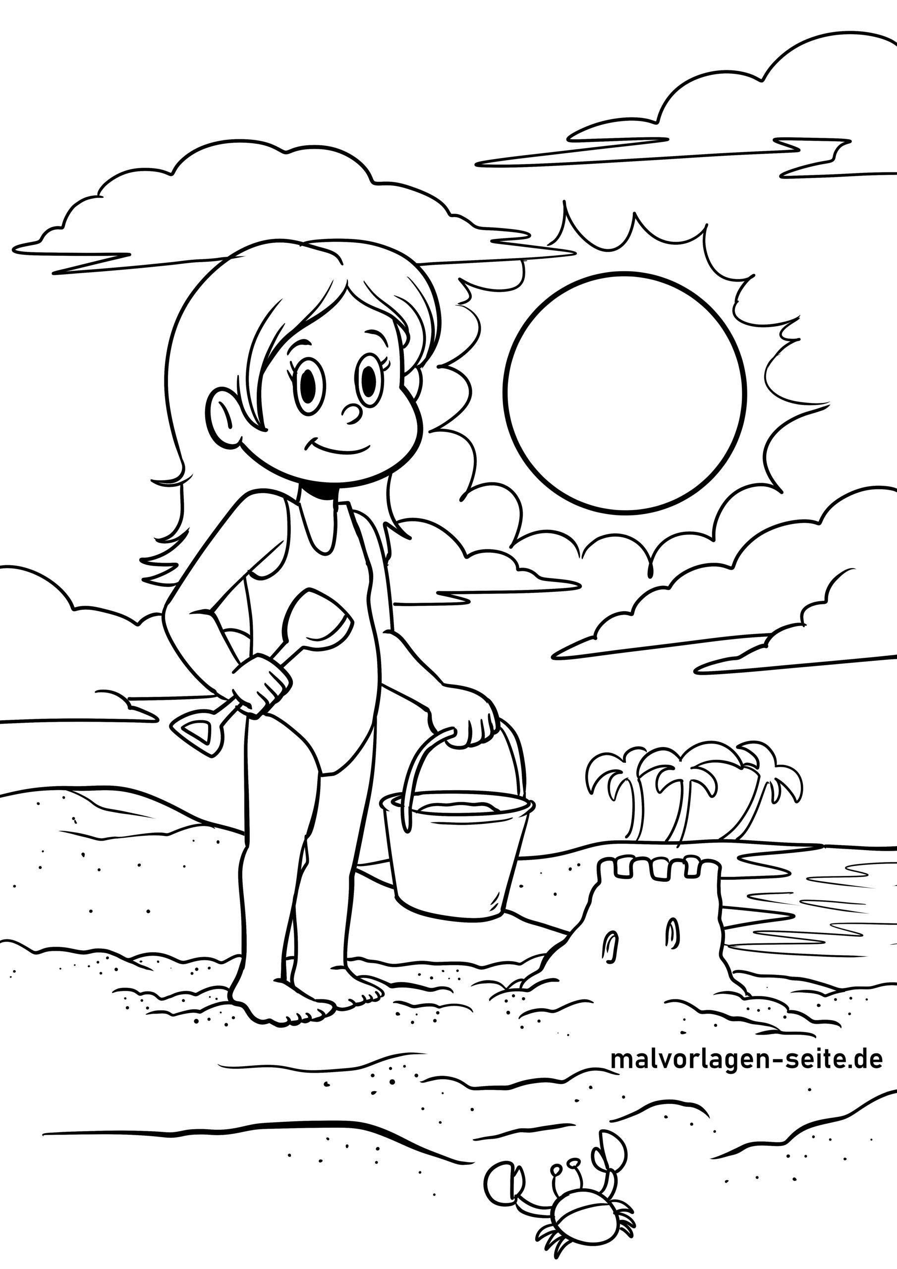 Malvorlage Sandburg bauen 