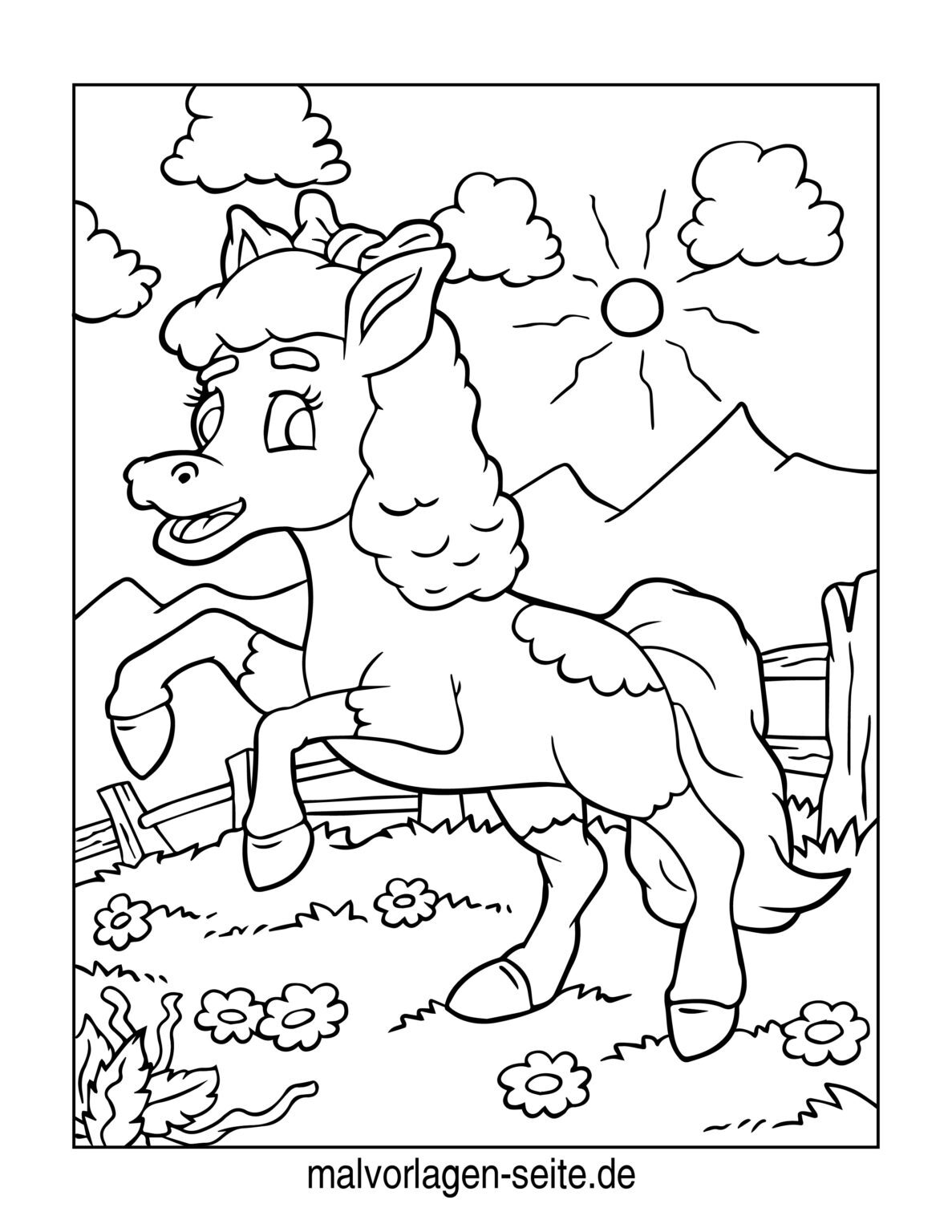  Foto zu Malvorlage Pferd und Fohlen 