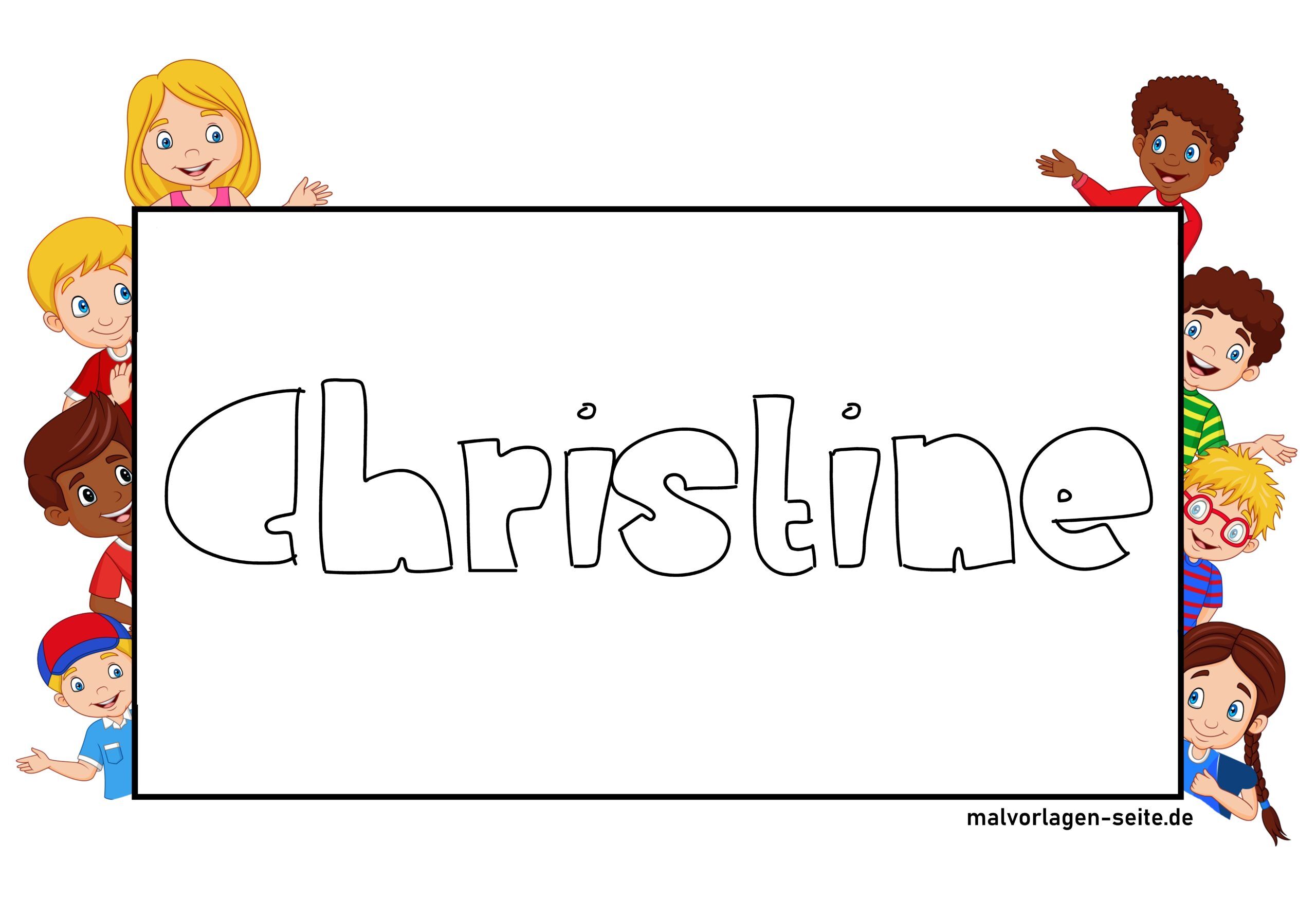 Namensschild Christine - kostenlose Vorlage