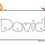 Namensschild David - kostenlose Vorlage