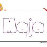Namensschilder Vorlage Maja Namensschild Maja - kostenlose Vorlage