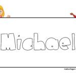 Namensschild Vorlage Michael Namensschild Michael - kostenlose Vorlage
