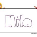 Namensschild Vorlage Mila Namensschild Mila - kostenlose Vorlage
