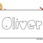 Namensschild Vorlage Oliver Namensschild Oliver - kostenlose Vorlage