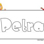 Namensschild Vorlage Petra Namensschild Petra - kostenlose Vorlage