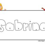 Namensschild Vorlage Sabrina Namensschild Sabrina - kostenlose Vorlage