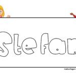 Namensschild Vorlage Stefan Namensschild Stefan - kostenlose Vorlage