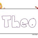Namensschild Vorlage Theo Namensschild Theo - kostenlose Vorlage