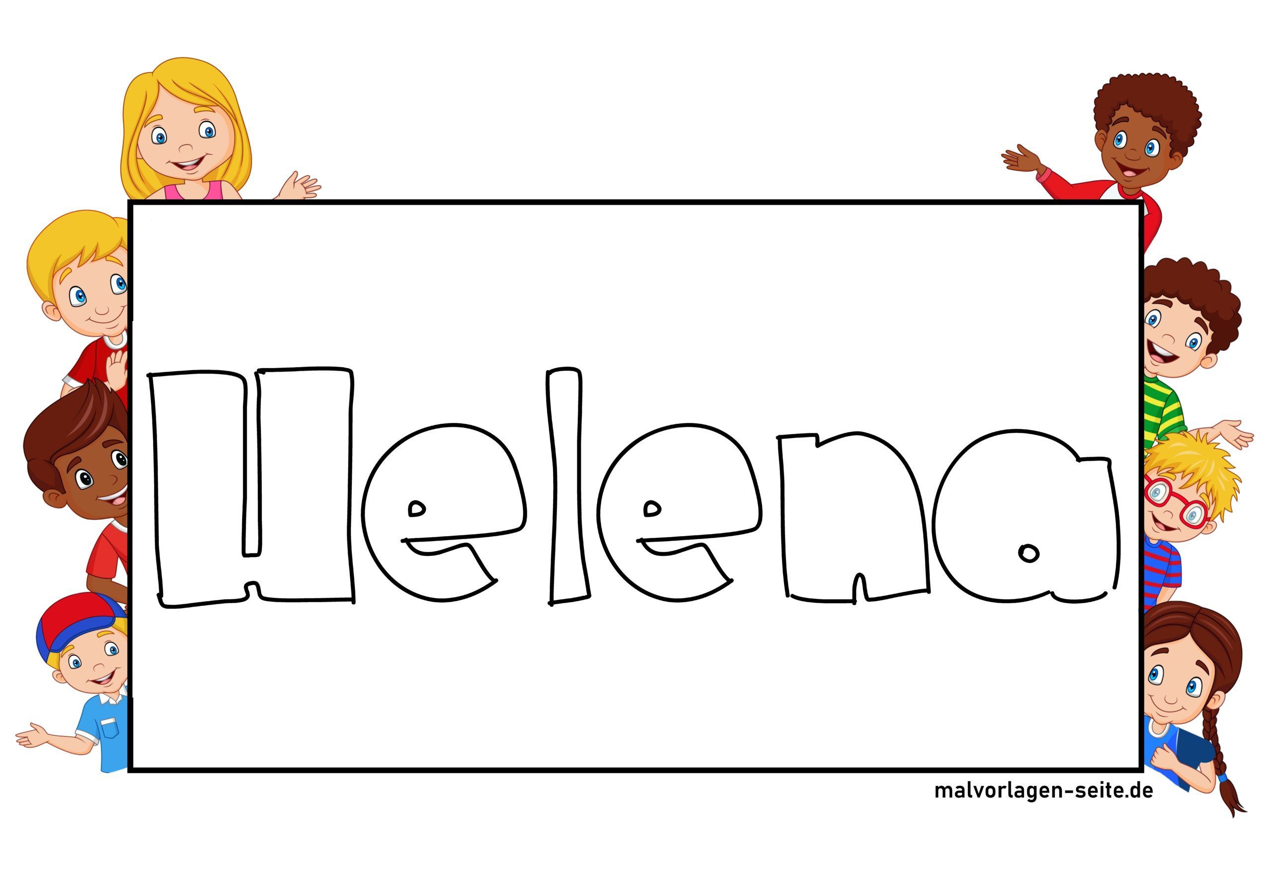 Namensschild Helena - kostenlose Vorlage