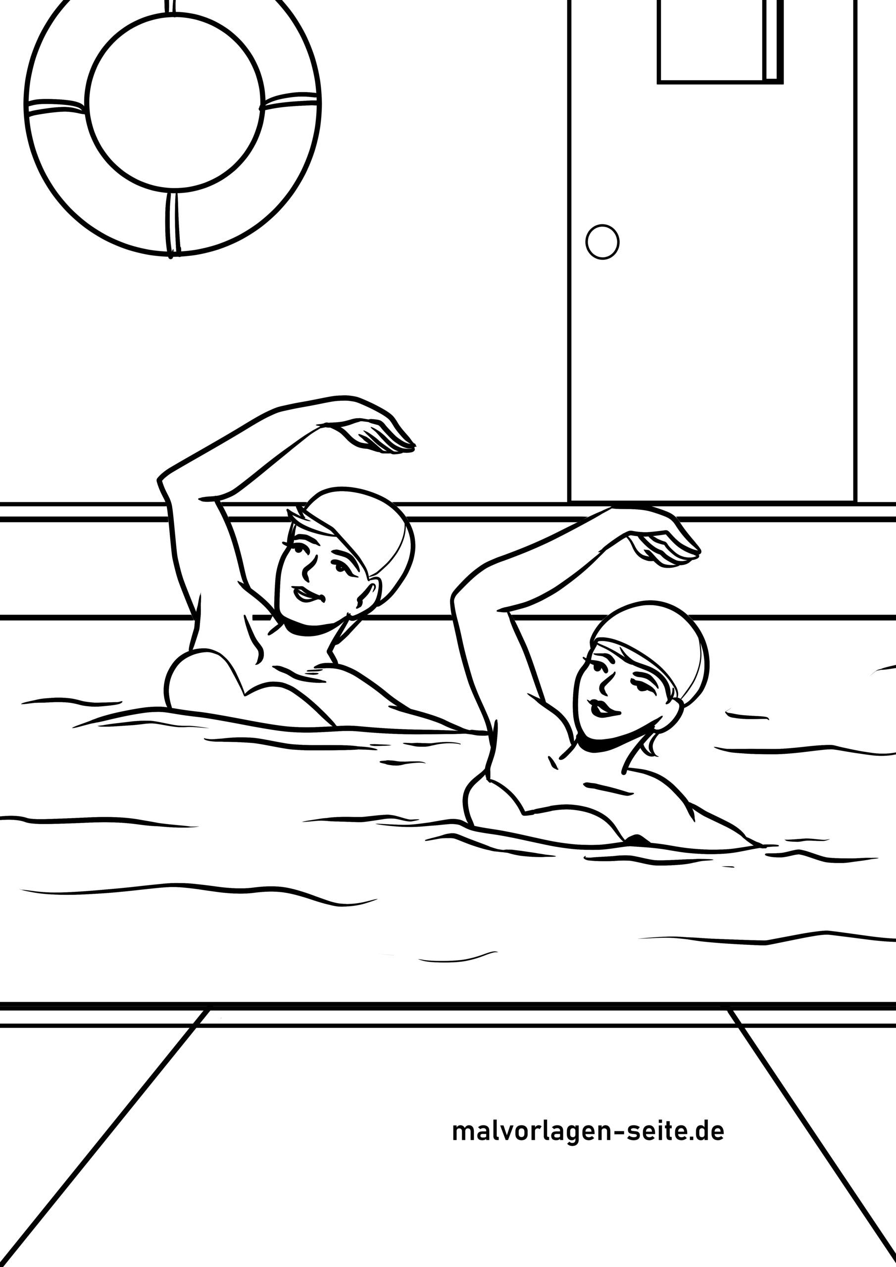 Malvorlage Synchronschwimmen
