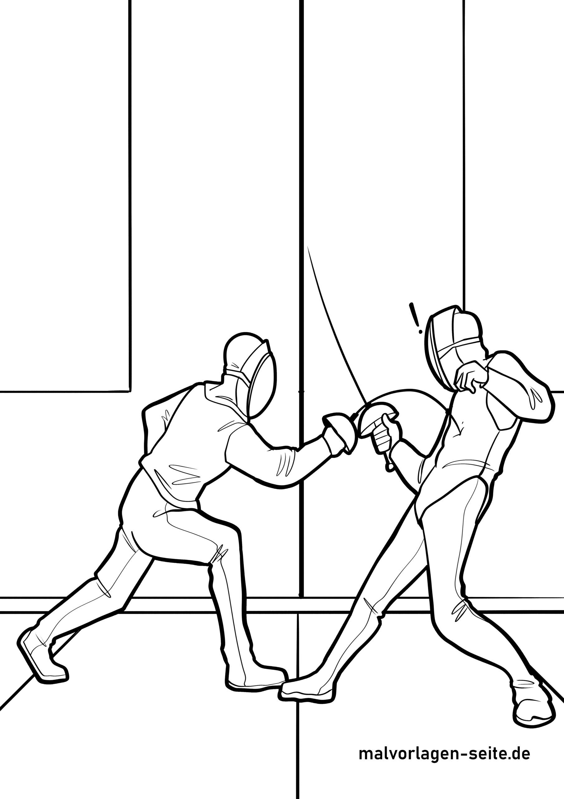 Malvorlage Fechten