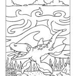 Malvorlage Dinosaurier im Meer