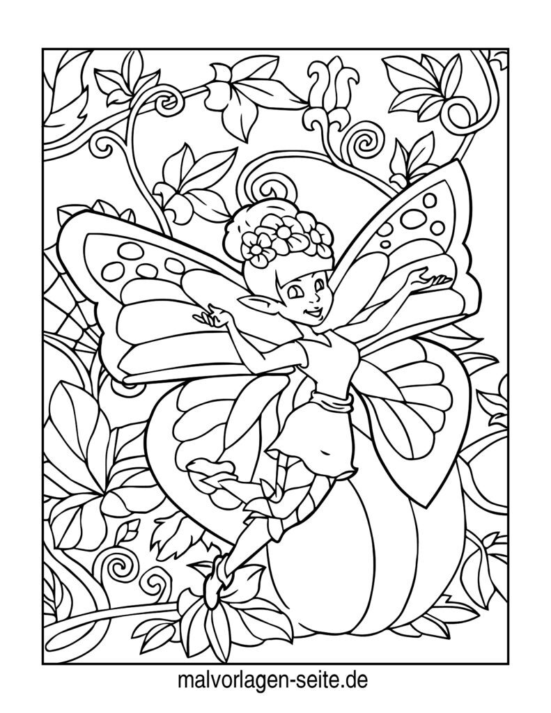  Malvorlage Fee - Ausmalbild kostenlos herunterladen Illustration 