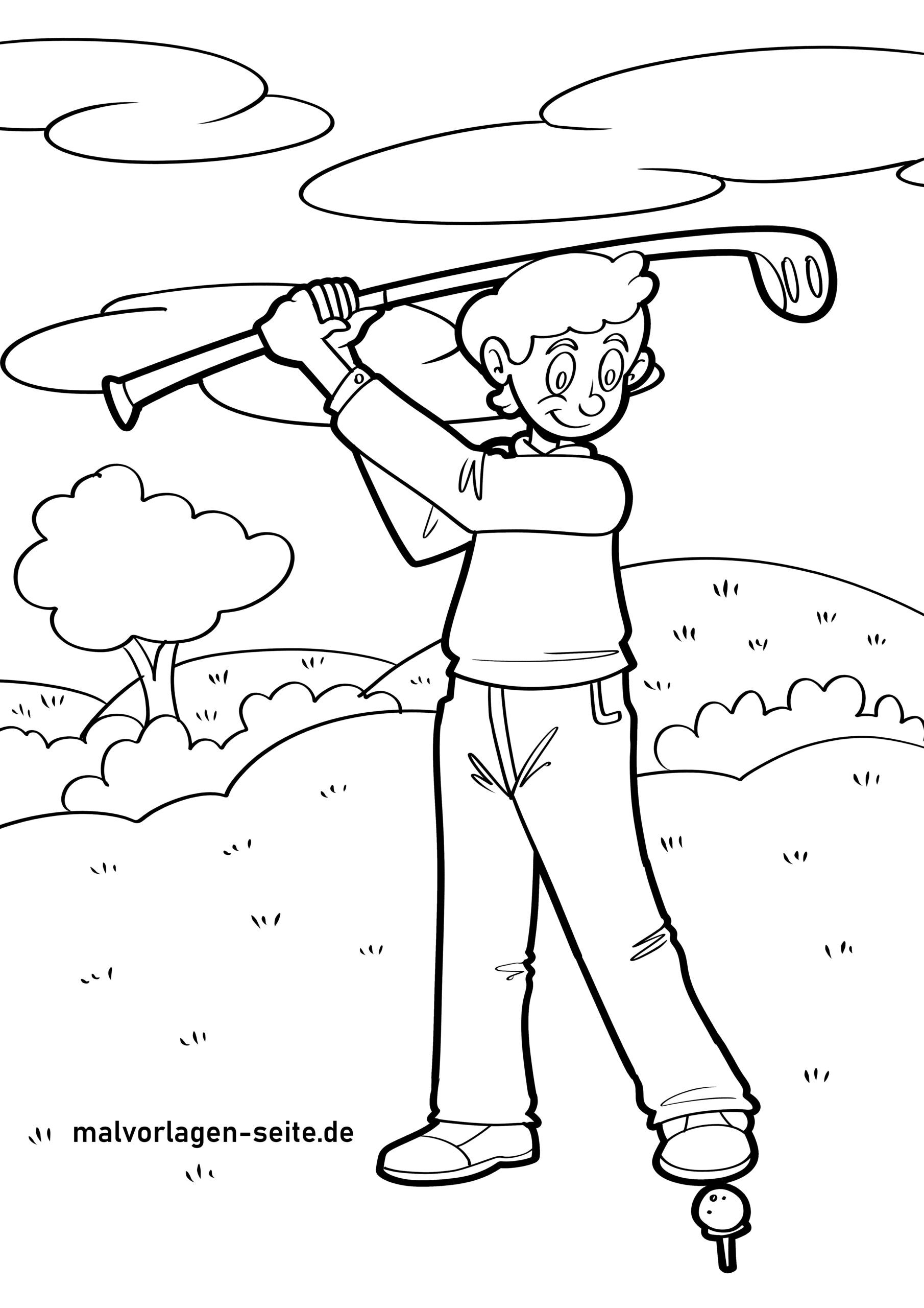 Malvorlage Golf spielen