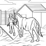 Malvorlage Reiten und Pferde