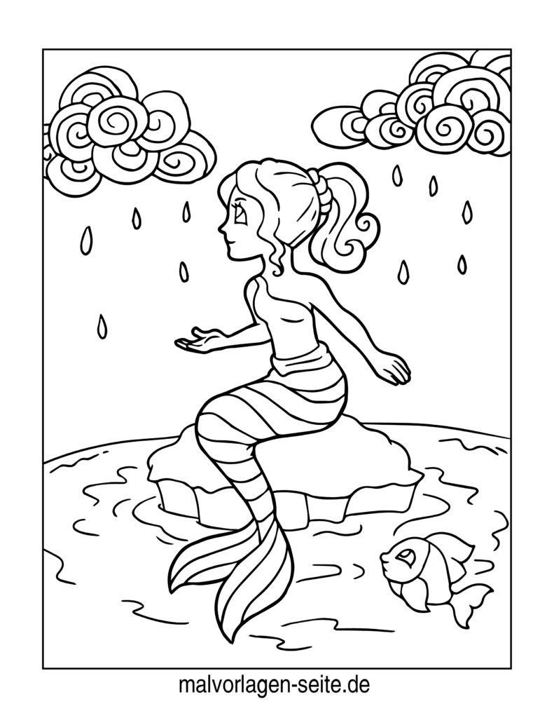  Foto zu Malvorlage Meerjungfrau - Ausmalbild kostenlos herunterladen 