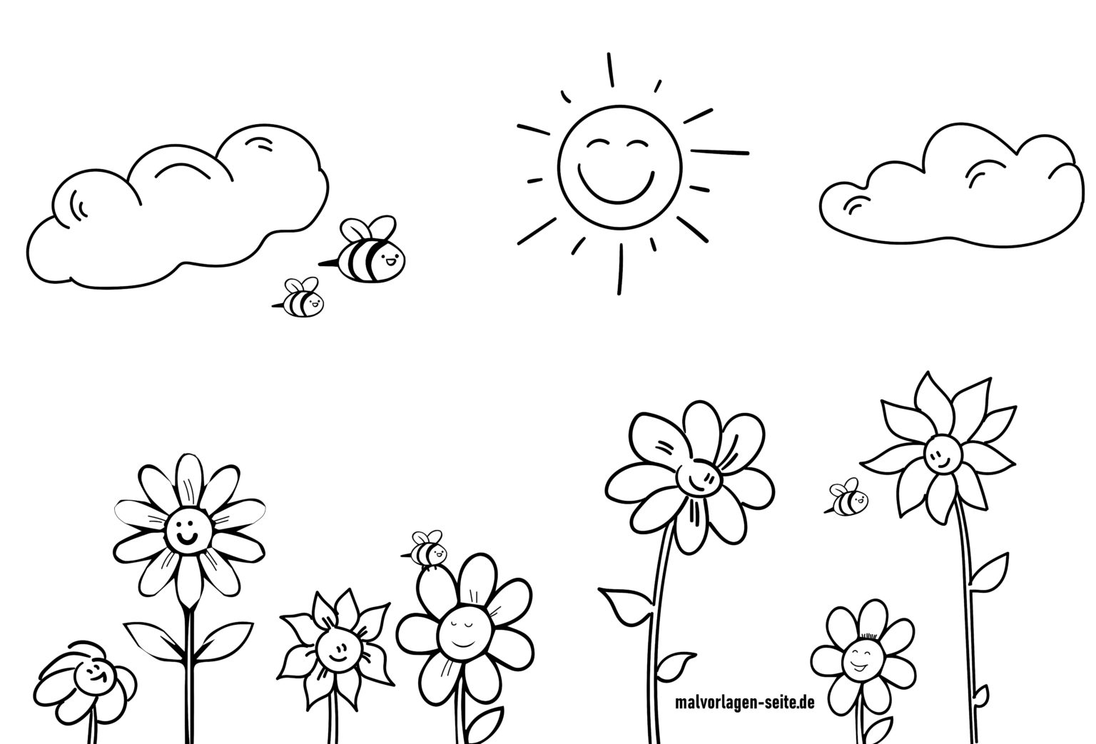 Malvorlage Frühling | Jetzt kostenlos herunterladen