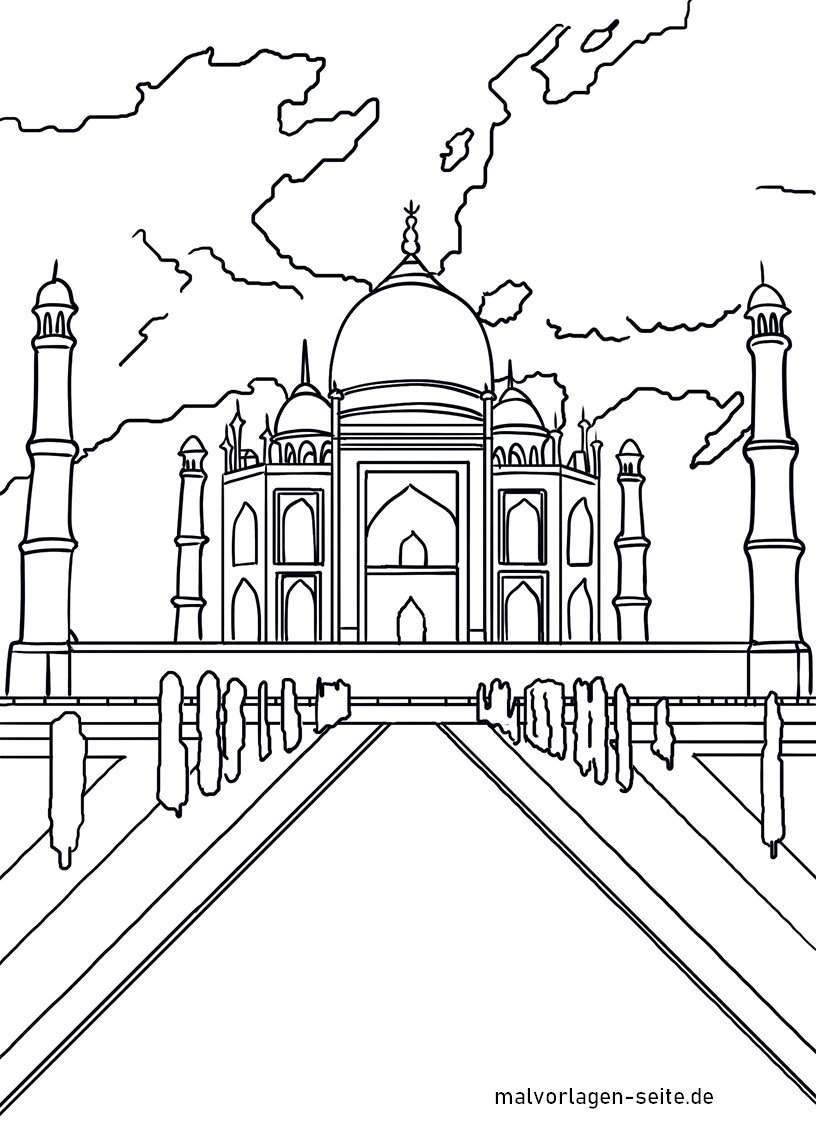Malvorlage Taj Mahal, Indien