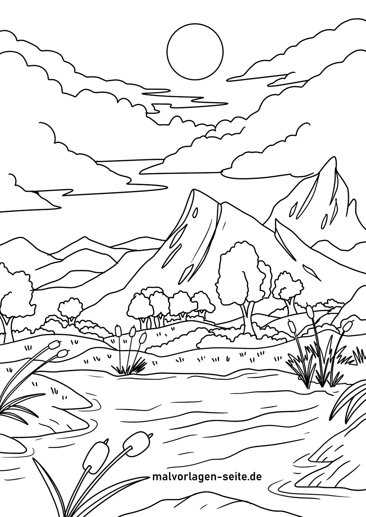 Malvorlage Moor Landschaft