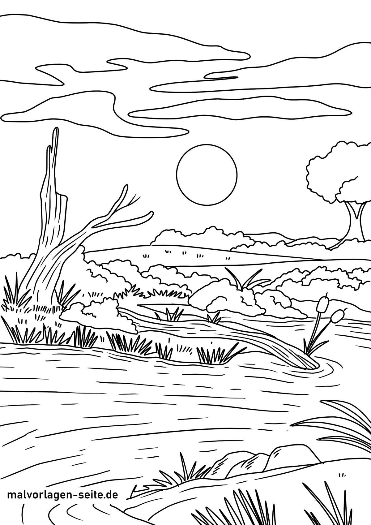 Malvorlage Moorlandschaft - Moor