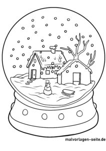Malvorlage Schneekugel