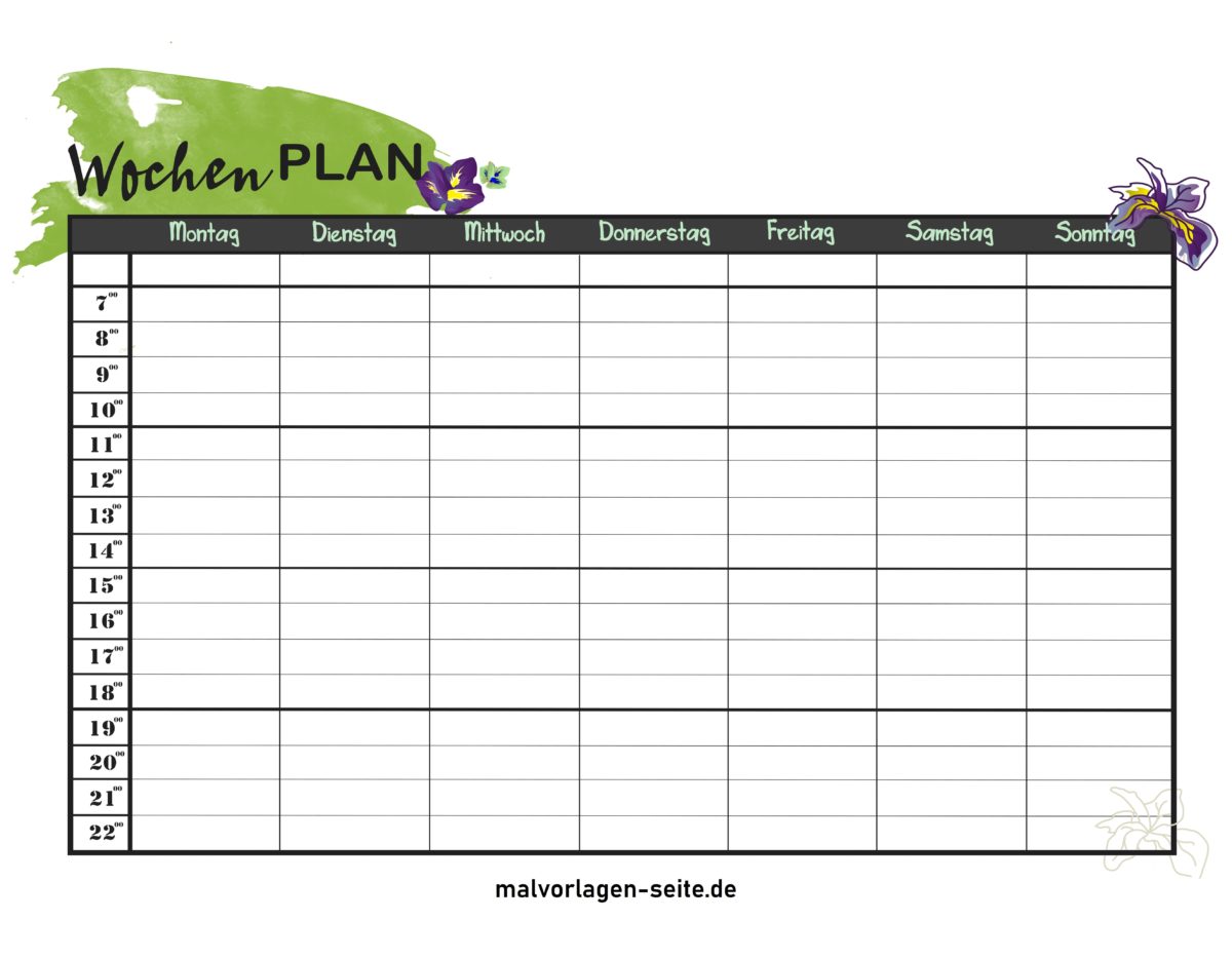 Wochenplan 7 Tage kostenlos herunterladen