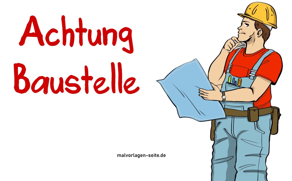 Schild Achtung Baustelle