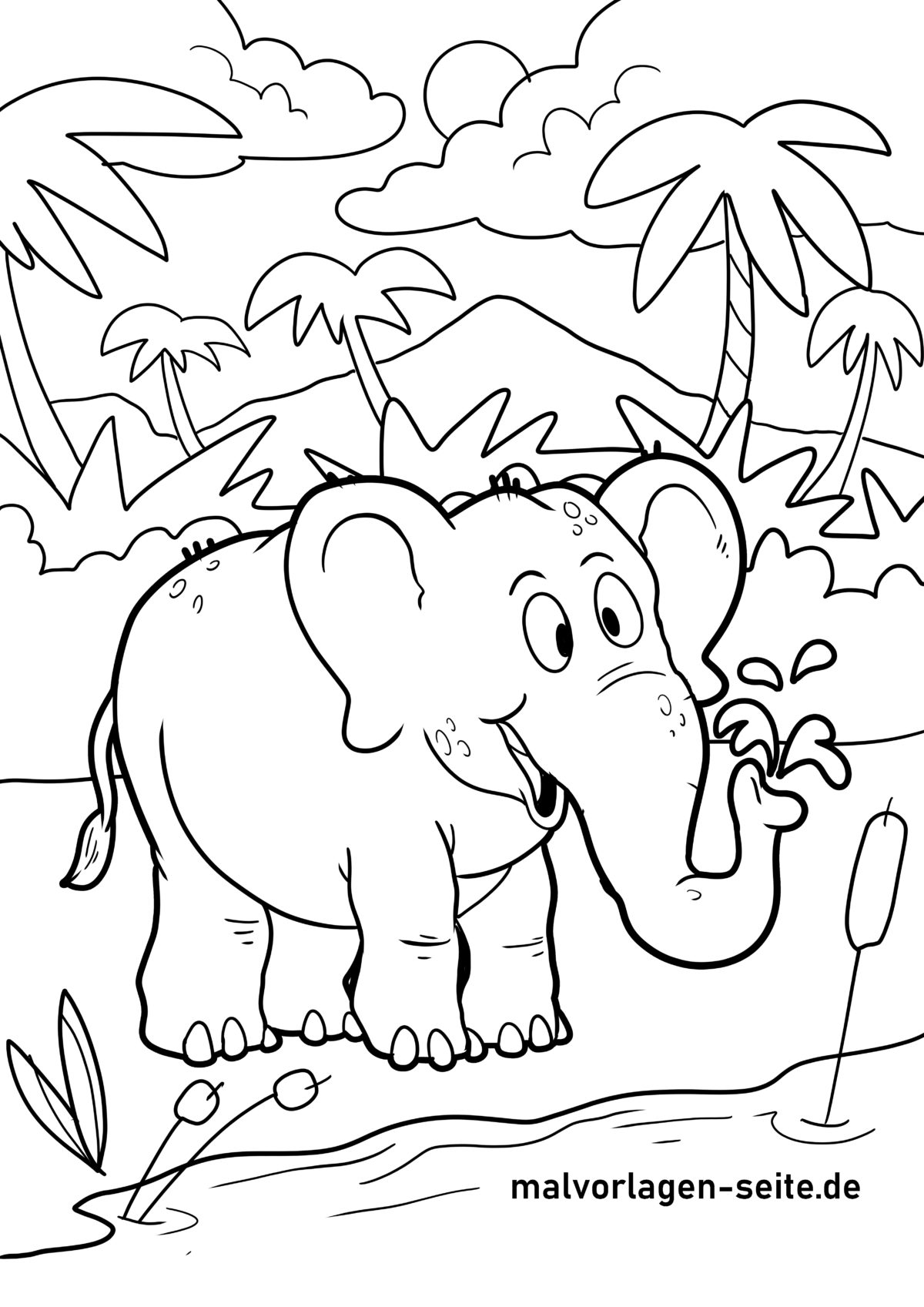 Malvorlage Elefant