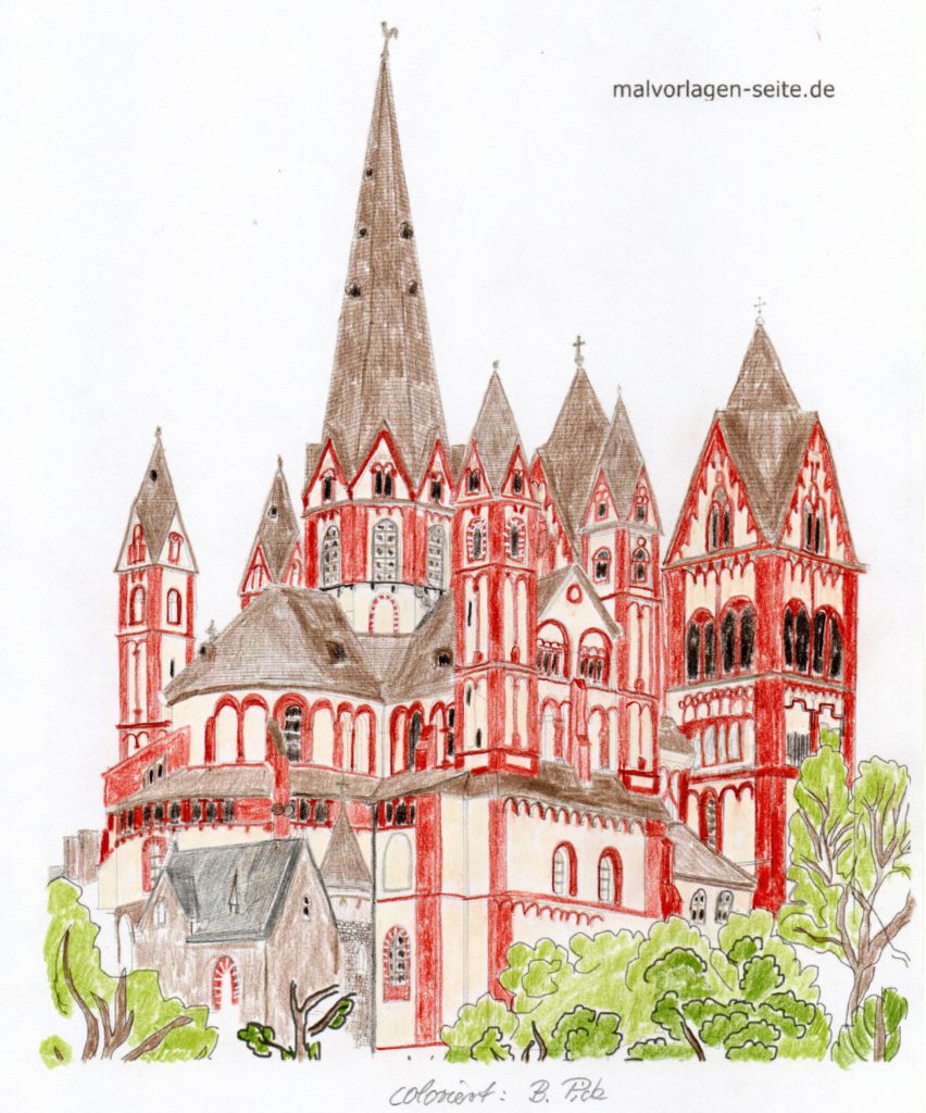 Limburger Dom, koloriert