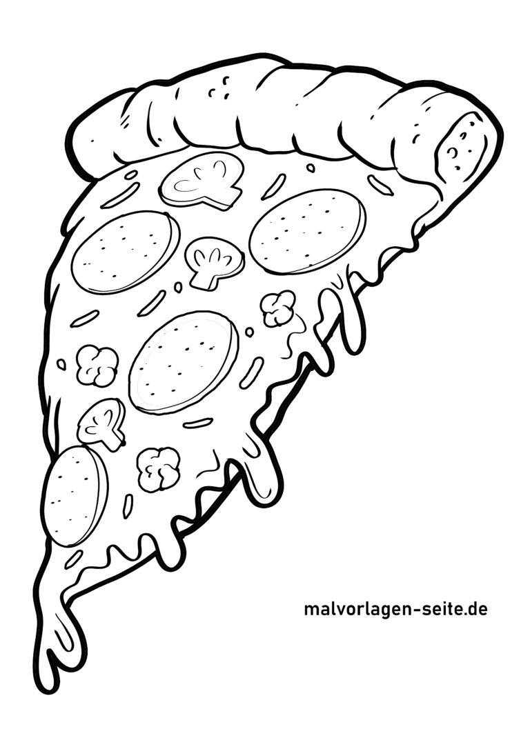 Malvorlage Pizza | Ausmalbild kostenlos herunterladen