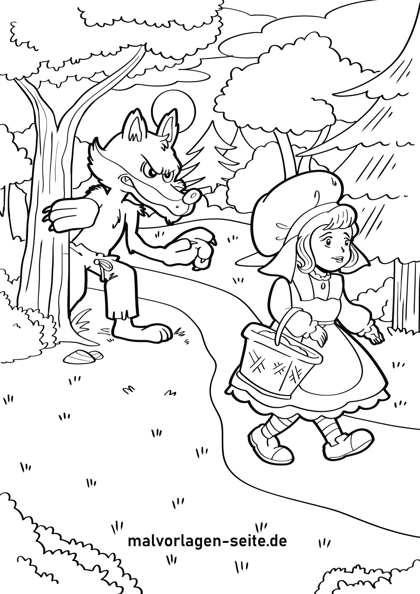  Foto zu Malvorlage Rotkäppchen - Ausmalbild kostenlos herunterladen 