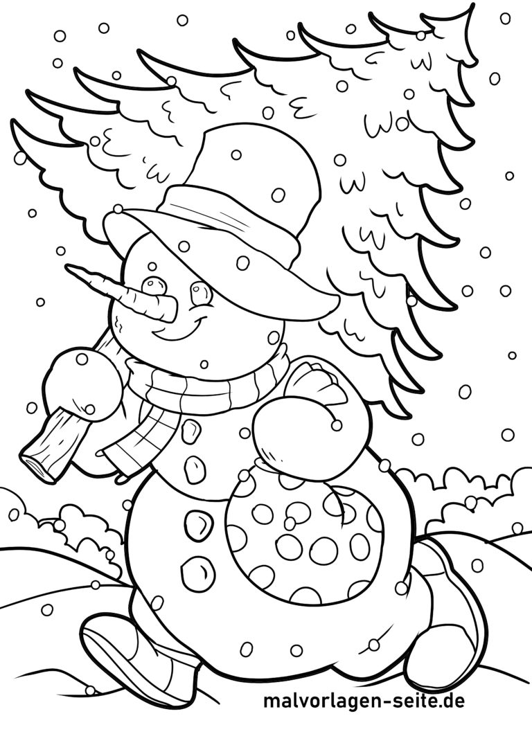  Foto zu Malvorlage Schneemann 
