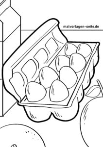 Malvorlage Eier im Karton