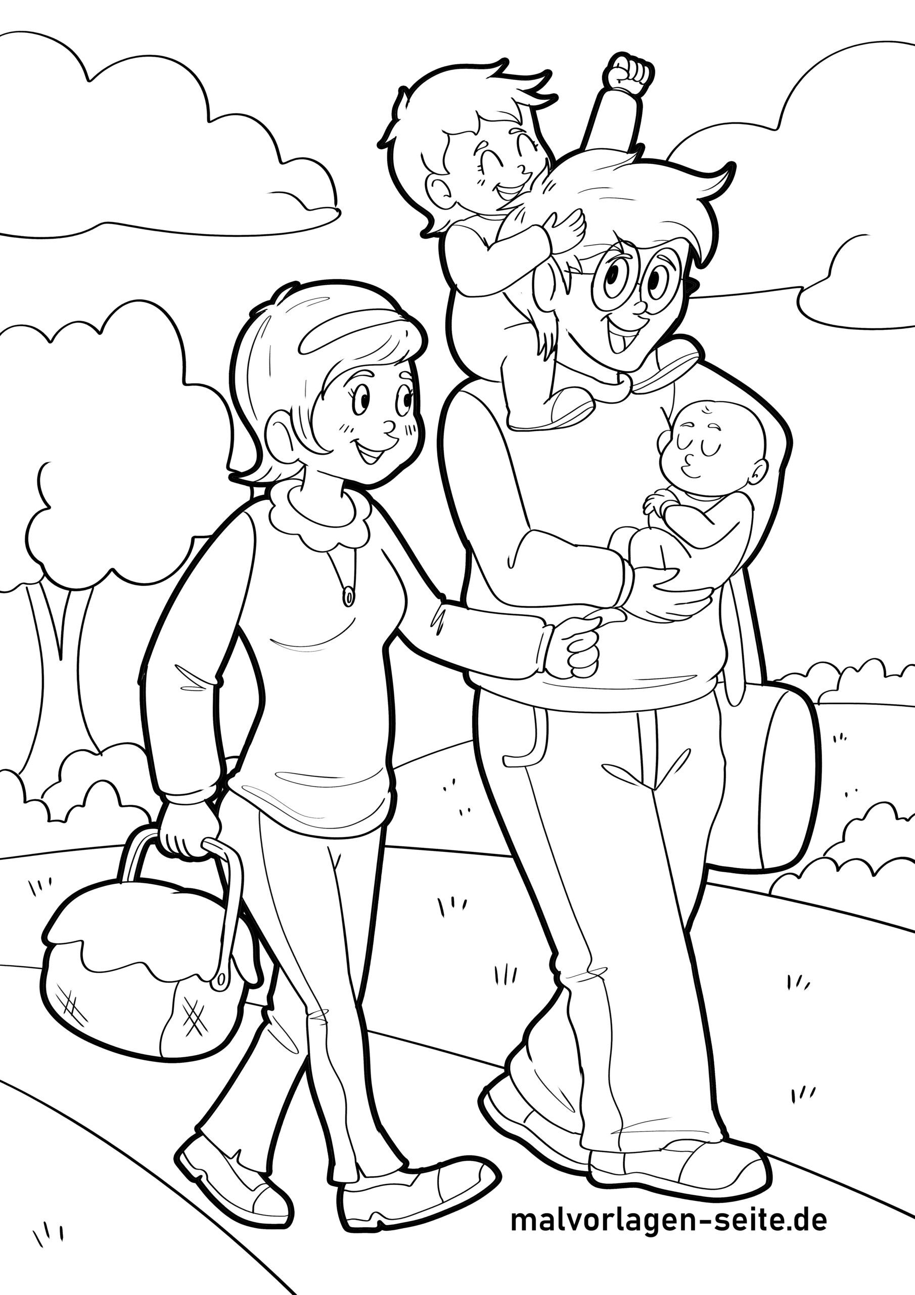 Malvorlage Familie