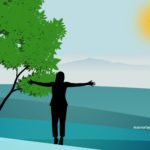 Fertige Vorlage Frau in Landschaft