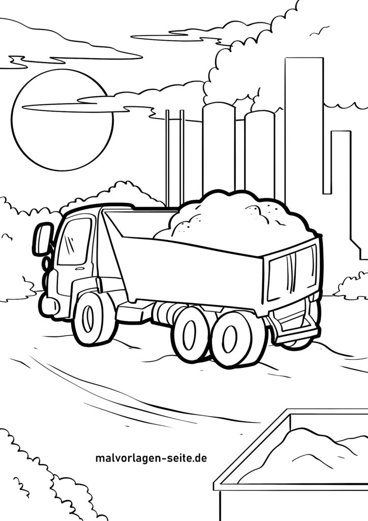  Ausmalbilder Laster / LKW / Lastkraftwagen kostenlos drucken Illustration 