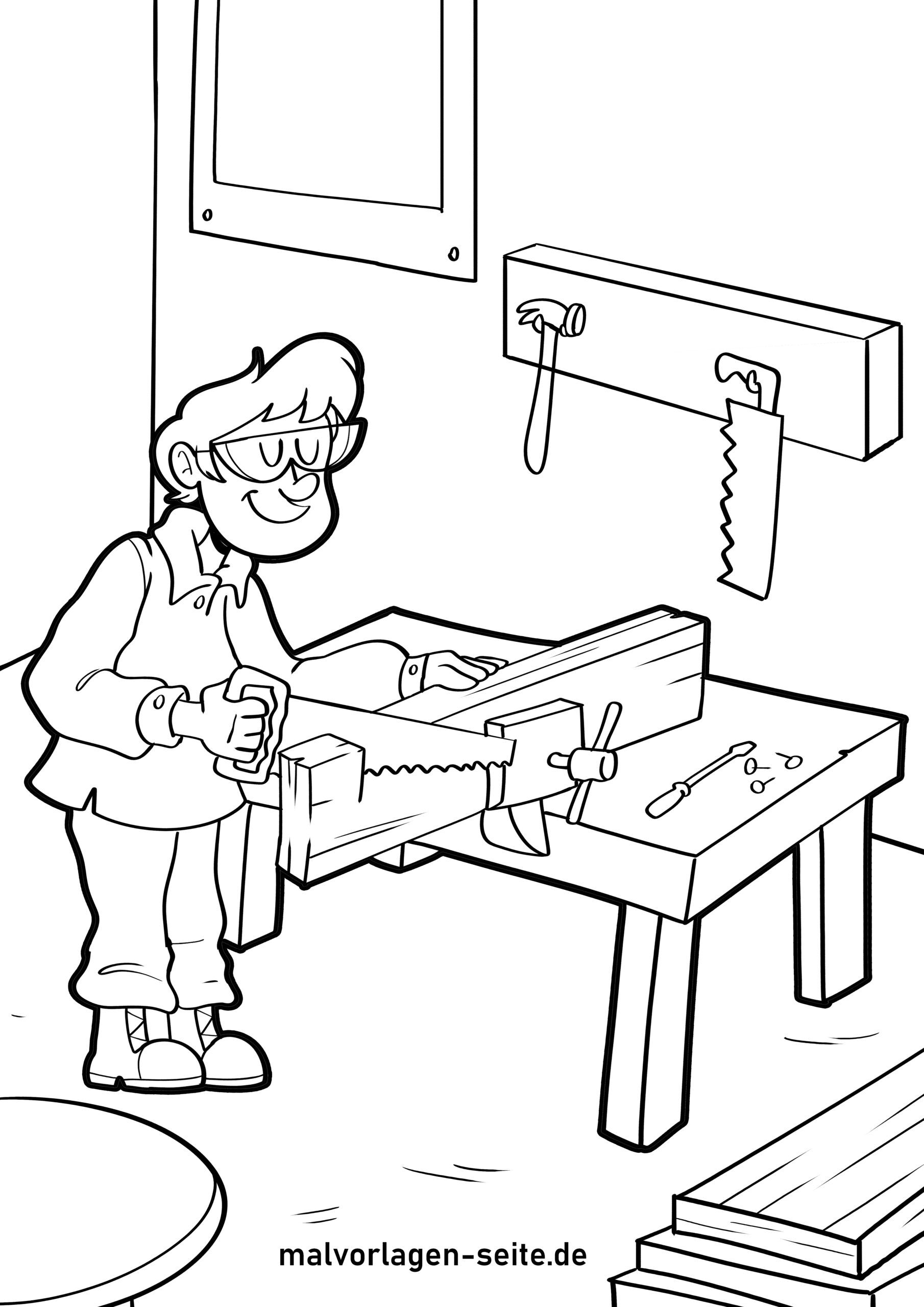 Malvorlage Tischler / Schreiner
