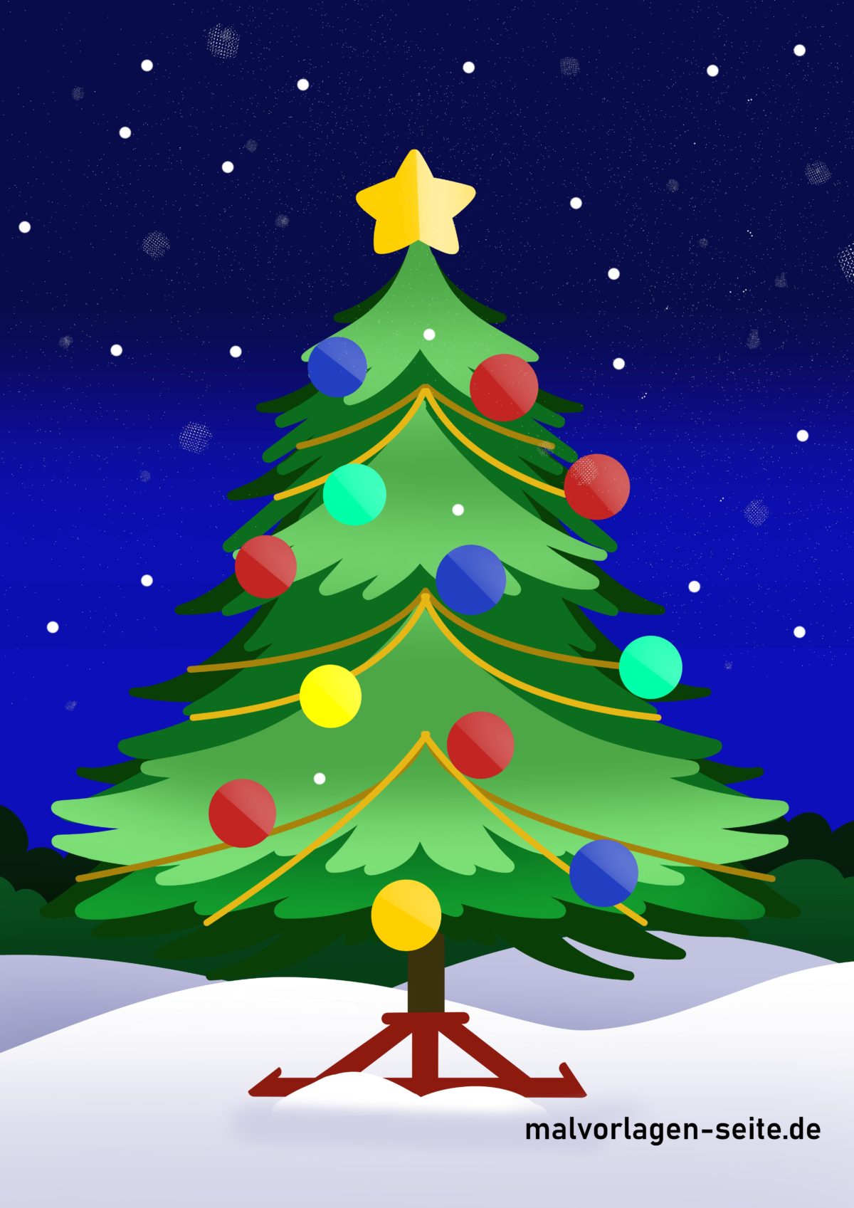  Weihnachten Vorlage - Ausmalbild kostenlos herunterladen Motiv 