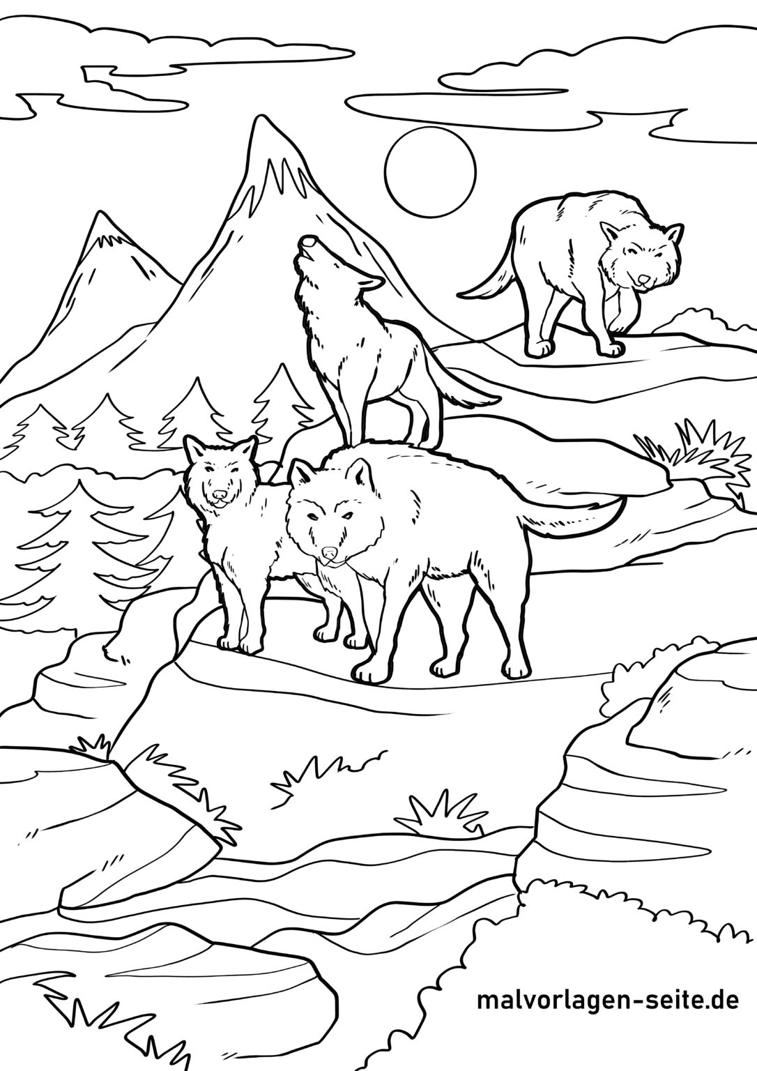  Malvorlage Wolf 