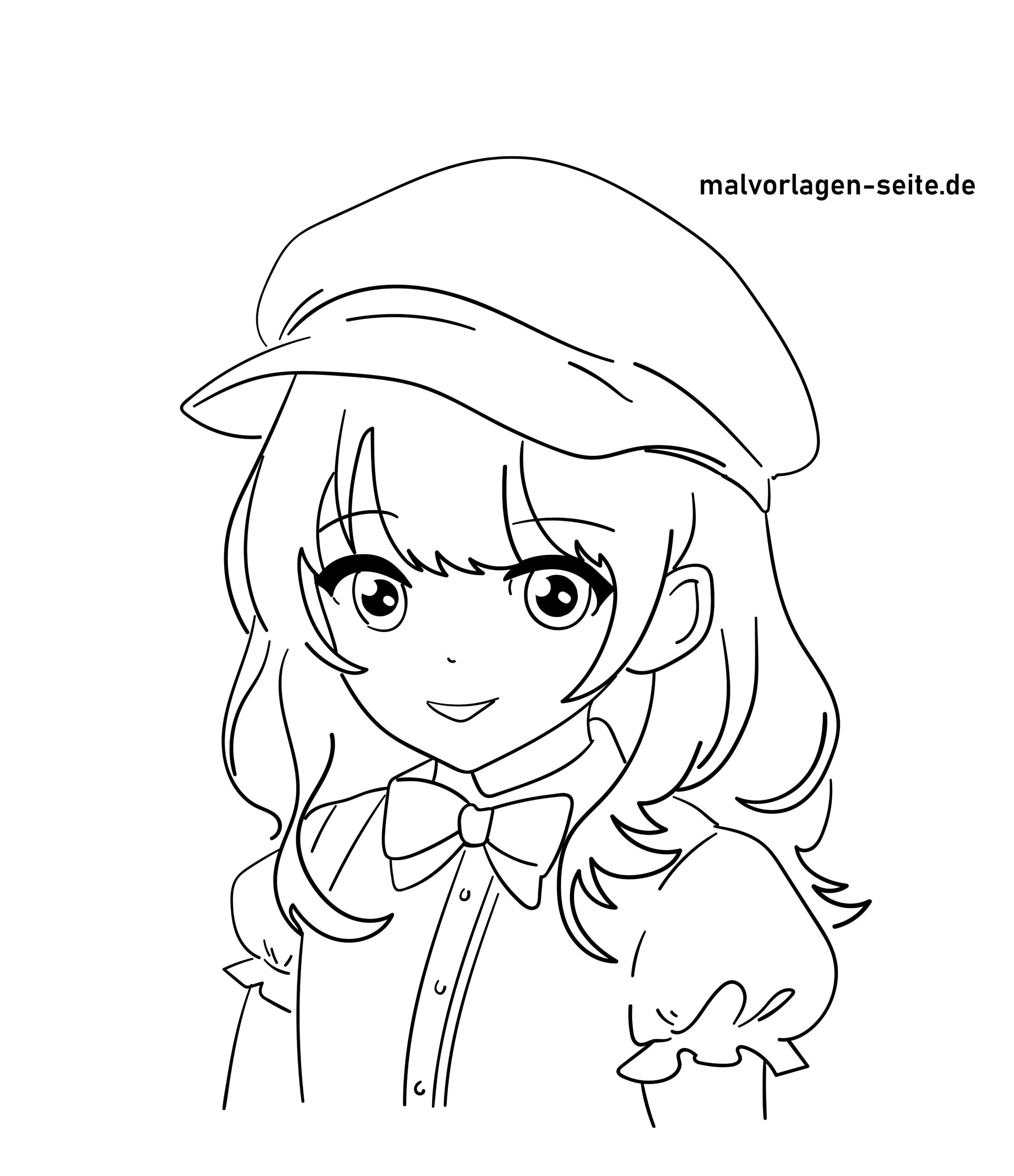 Free Anime Girl In Dress Coloring Page  Coloring Page Printables  Kidadl